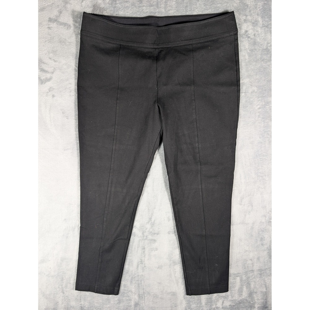 Nygard SLIMS Women's Large 14-16 Black Pintuck Seam High-Rise Ponte Leggings